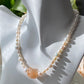 Natural handcraft flower agate kitty cat head with freshwater pearl necklace-Unique Gemstone Elegance