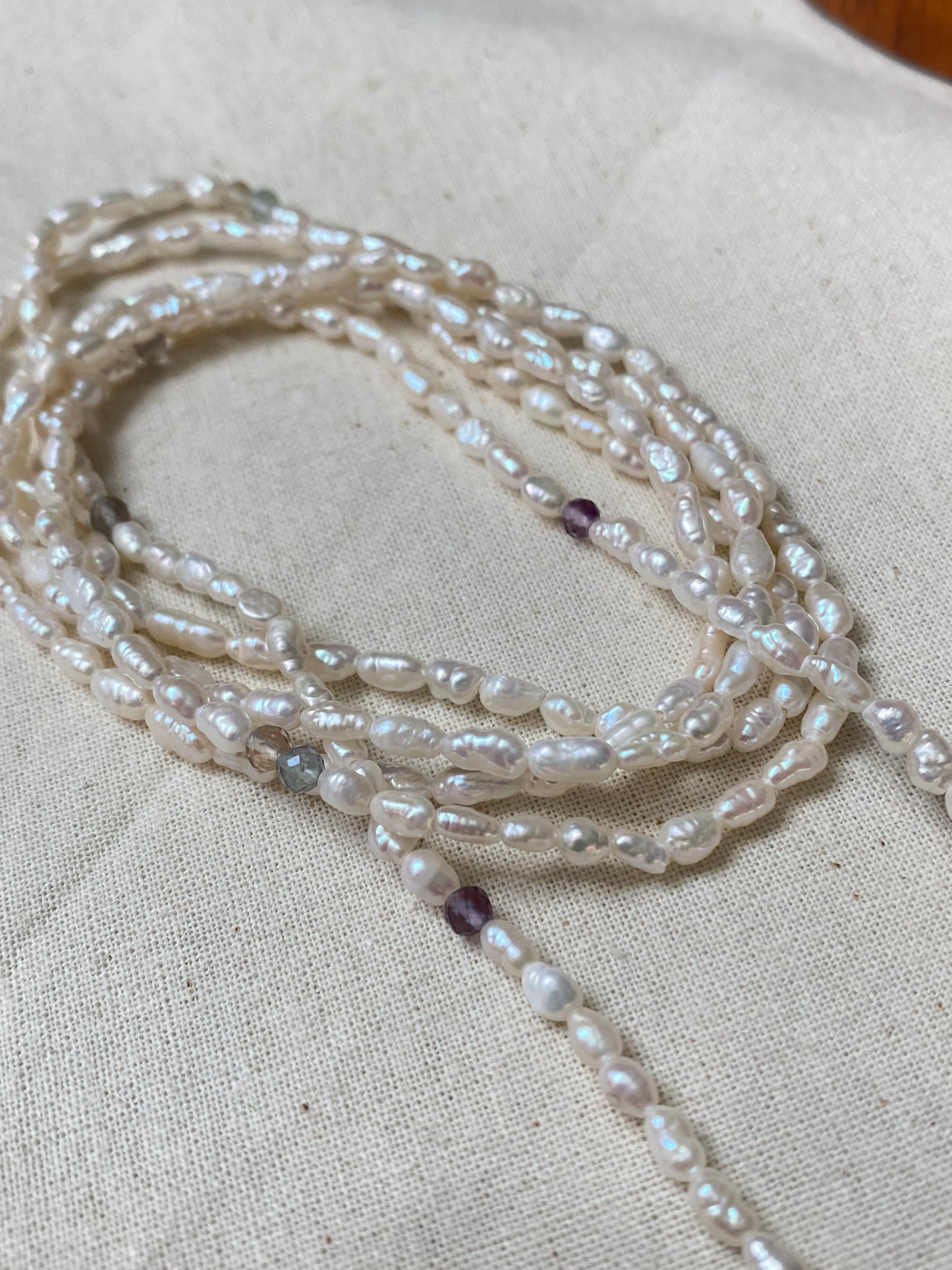 Handmade Freshwater Baroque Pearl Long Necklace 47" Multi-Way Wrap Lariat Pearl Necklace