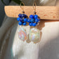 Blooming Lapis Lazuli Sphere & Pearl Earrings - Unique Design for Love Expression