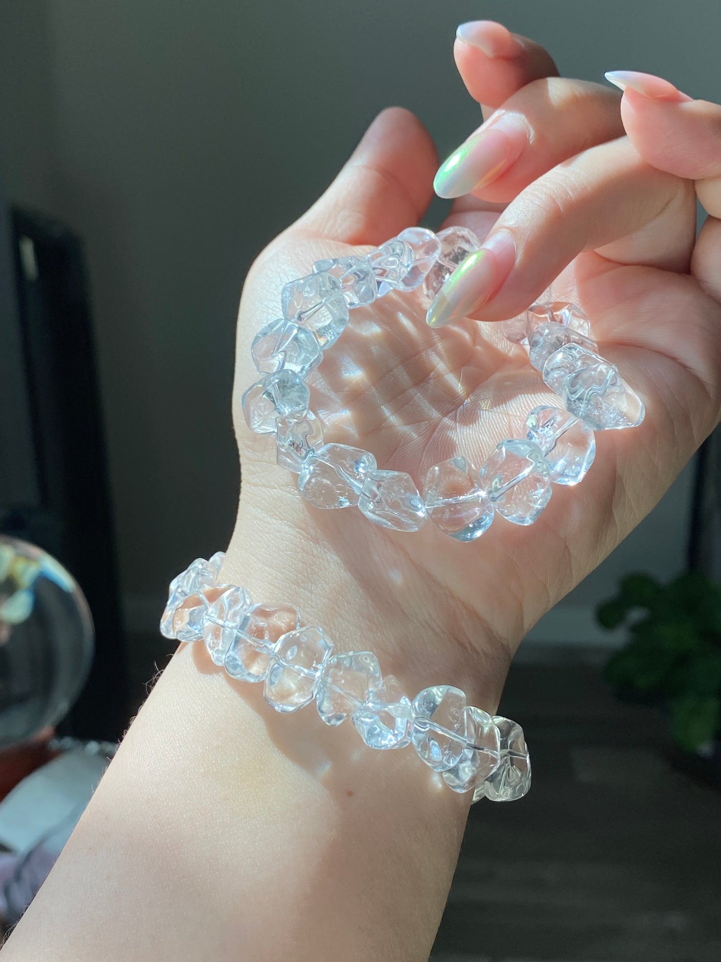 Natural Clear Quartz Raw Rock style Bracelet - Energy Purification & Inner Peace