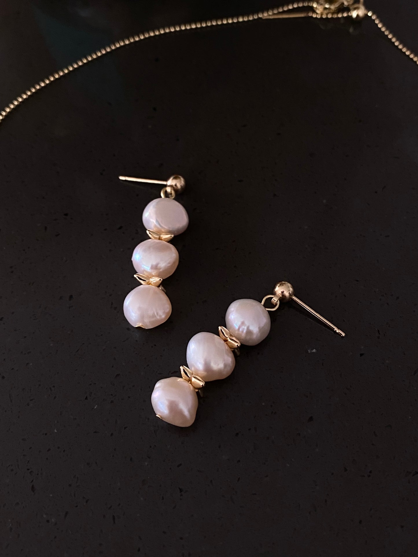 everyday use elegant baroque pearl dangle earring necklace set-bridesmaid gift-wedding earring necklace