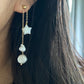 Handmade natural baroque pearl star adjustable dangle drop earring,gift for her,christmas gift