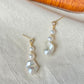 Freshwater Baroque pearl earrings Elegant Dangling earrings Unique Handmade dangle earrings Bridal Jewelry Bridesmaid Gift For her
