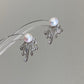 Convertible Pearl Firework Earrings 2 in 1 Sparkling Detachable Studs