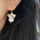 Freshwater pearls with white crystal fire work dangle earrling,holiday gift,christmas gift