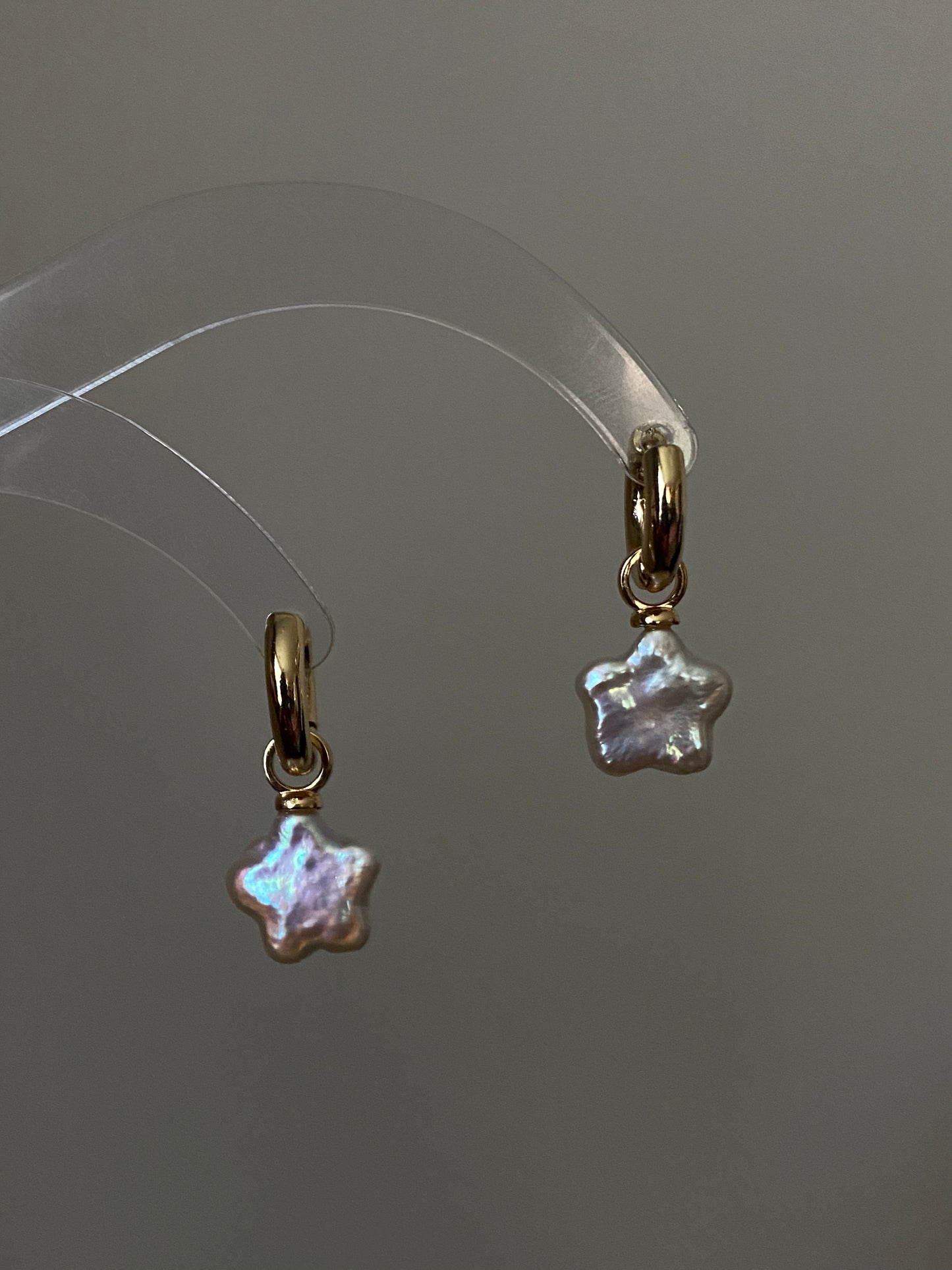 Freshwater pearls baroque star and moon shape studd dangle earring,multiple use pendant,gift for her,christmas gift