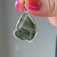 Handcrafted Sterling Silver Moldavite Ring and Necklace Pendant Genuine Moldavite Raw Crystal Pendant