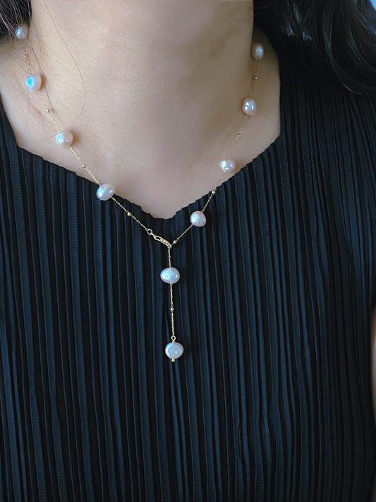 Stellar Elegance:Starry Sky Pearl/Tears of Pearl Natural Freshwater baroque pearls Handmade Multiple use necklace/chocker Necklace