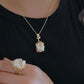 Handcrafted Artistic Pearl Jewelry Set - Adjustable Ring, Pendant Necklace, and Earrings Inspired by Love and Nature