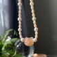 Natural handcraft flower agate kitty cat head with freshwater pearl necklace-Unique Gemstone Elegance