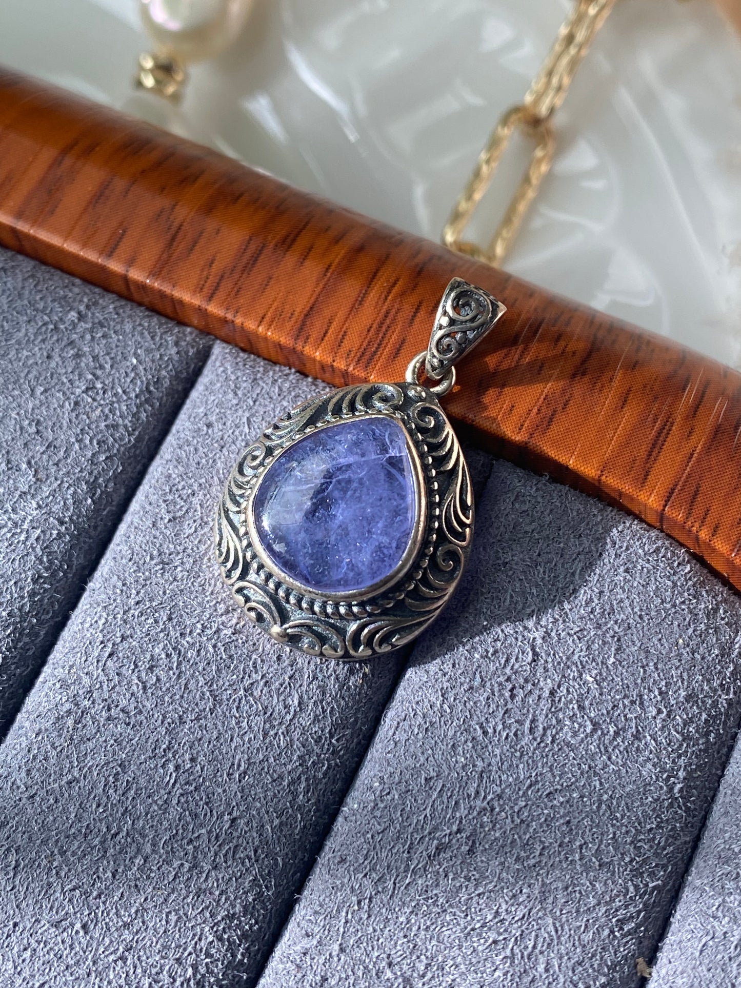 Elegant Natural Tanzanite and Sterling Silver Pendant Necklace - Timeless Luxury Accessory