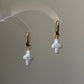 Freshwater pearl cross earrings on 14k gold studs/Pearl cross dangle earrings/Cross jewelry/Cross necklace