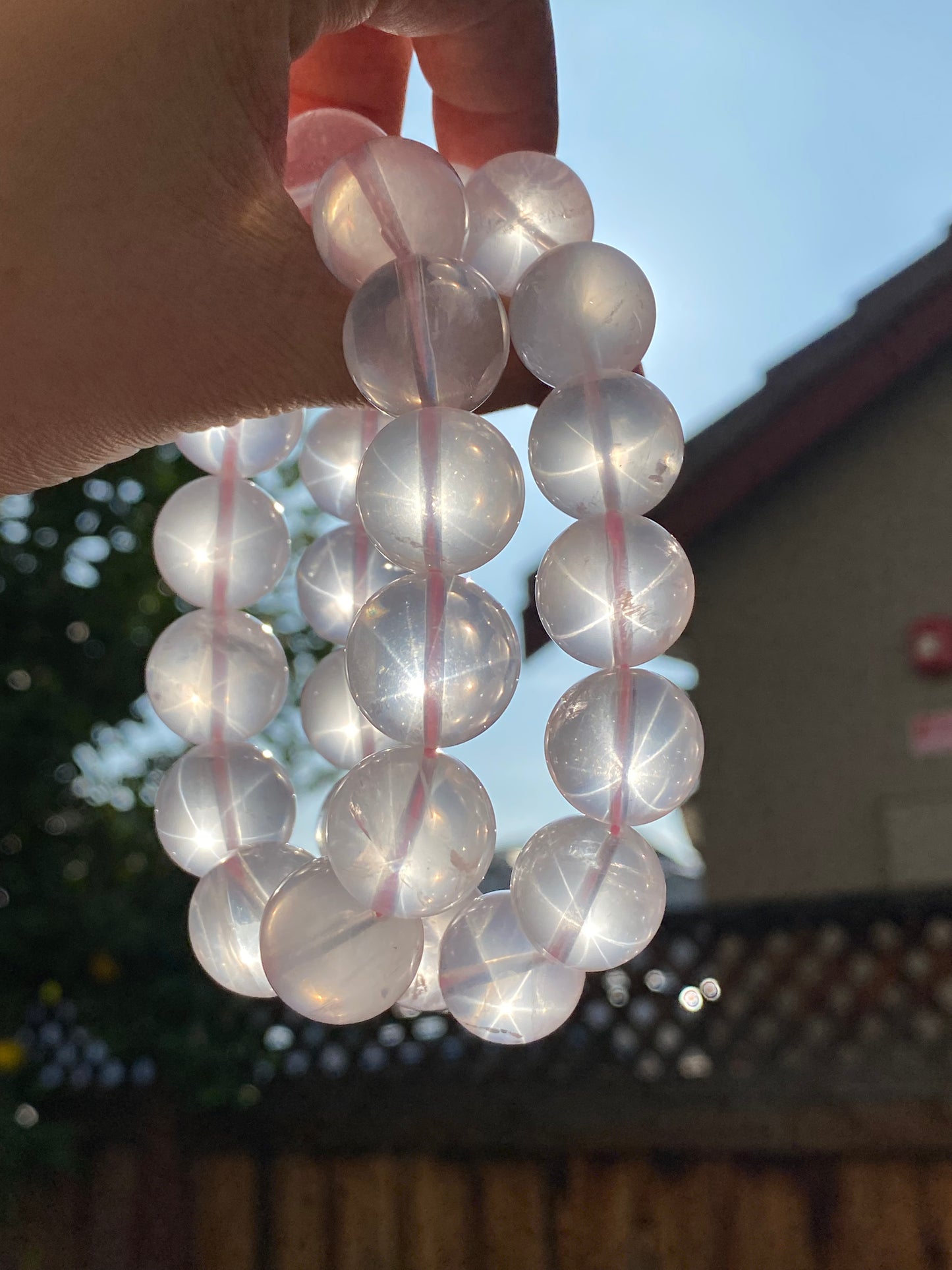 Jumbo size Starlight Rose Quartz Bracelet- Enhance Your Wellbeing with Natural Healing Crystals