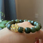 Green Jade and Titanium Rutilated Quartz Healing Bracelet – Balancing Energy Jewelry for Clarity and Wellness