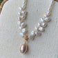 Freshwater pearls ears of wheat elegant removable pendant necklace,anniversary gift,christmas gift