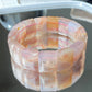 AAAA Clear colorful  Grade Nature Sakura Agate cherry blossom flower agate Rectangle bangle bracelet,gift for her