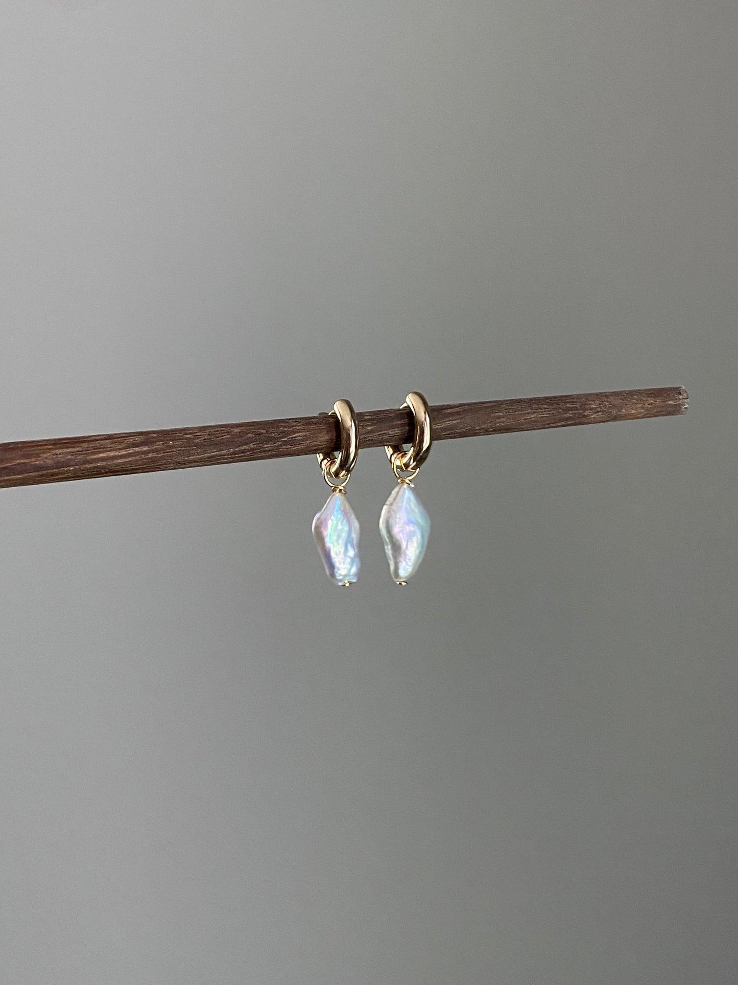 Natural Freshwater pearl Dangle Earrings baroque Pearl gold filled  Hoop earring wedding jewelry Minimalism  Dainty Earring gift for her