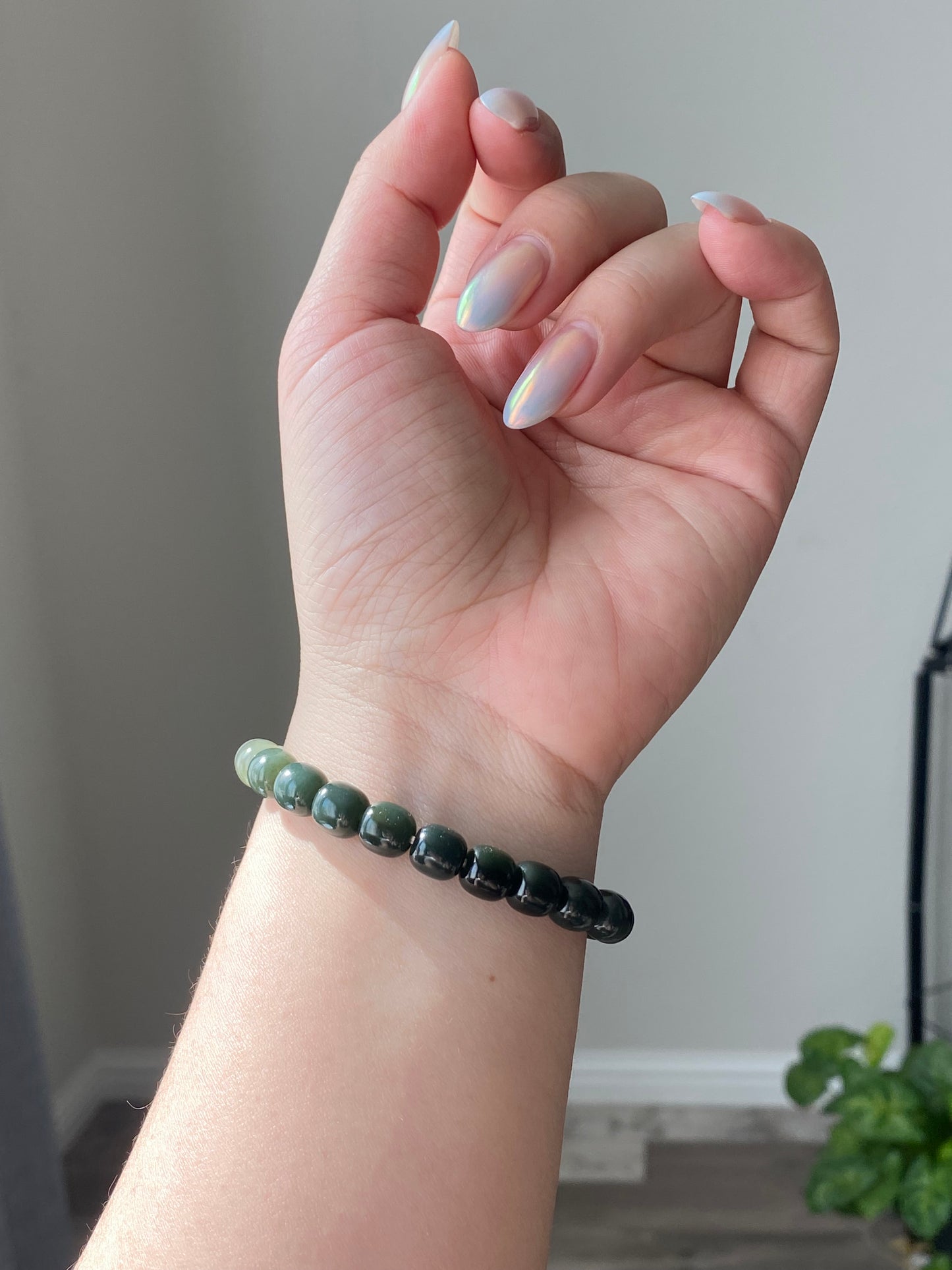 Authentic Gradient Green to White Hetian Jade  Bracelet - Natural Jadeite, Genuine Hetian Jade, Jade Jewelry, Handcrafted Jade for Women