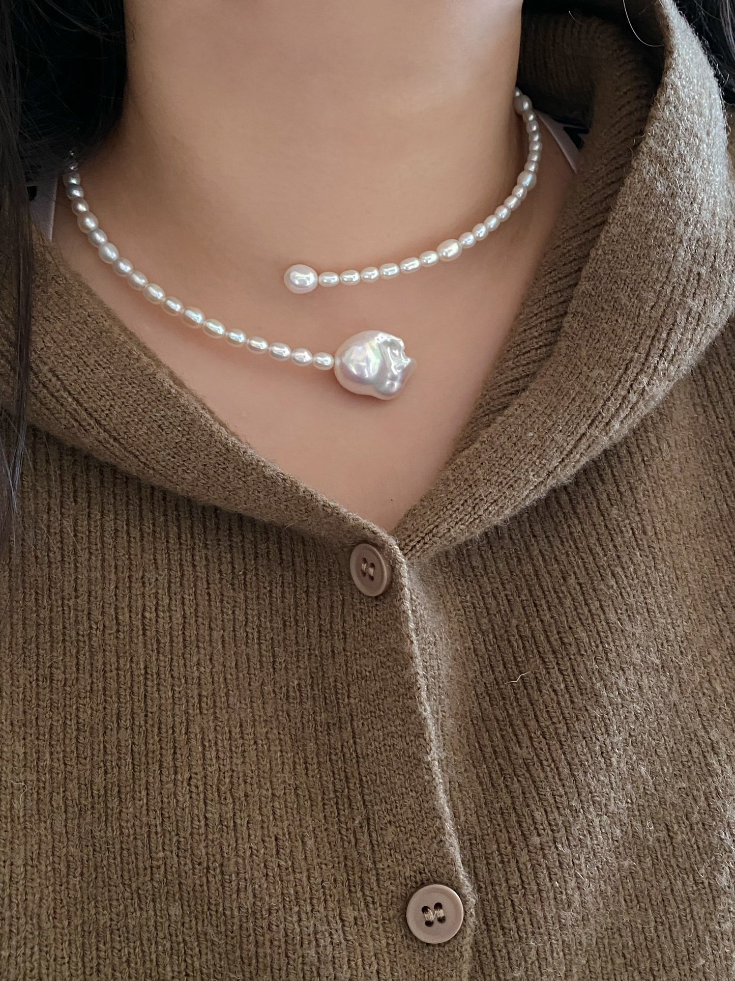 Starry Love Baroque Pearl adjustable Choker - Elegant Long-Distance Romance Jewelry