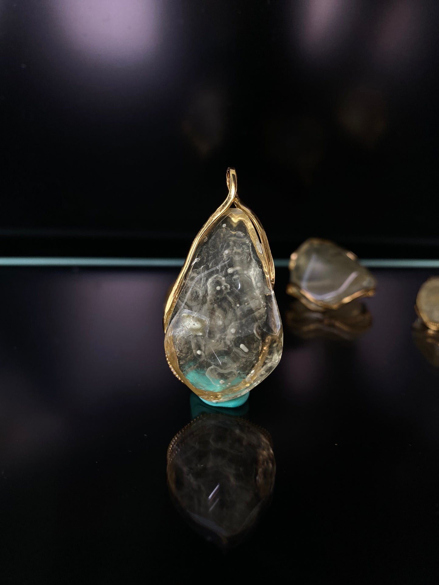 Hand Craft Libyan Desert Glass 925 Sterling Silver 18k Gold-Plated Handmade Pendant – Protection & Transformation Crystal