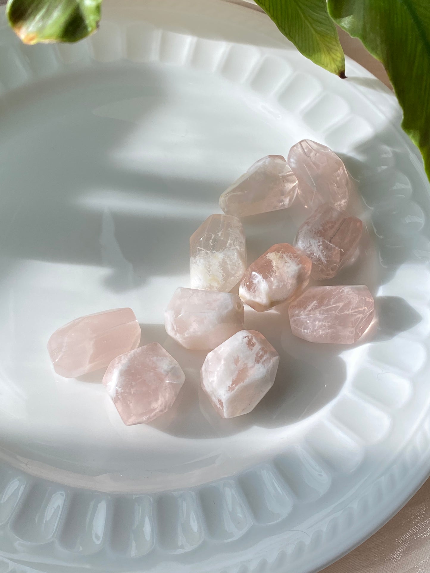 Natural Snowflake Phantom quartz,pink garden quartz irregular barrel shape bead