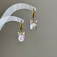Handmade Natural Baroque Coin Pearl with Zircon Bow Hook Earrings,Cute Bow earring Elegant Dainty earring, Wedding Earrings, Bridesmaid Gift