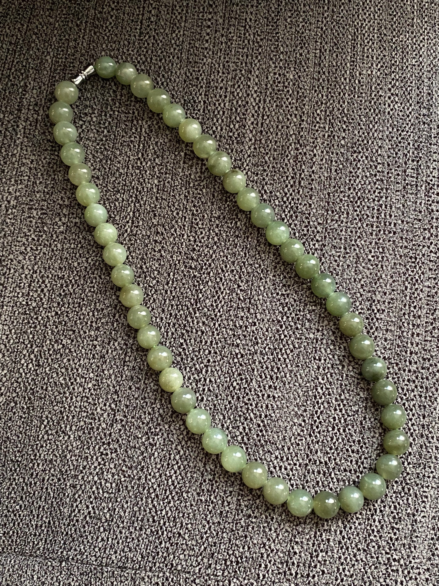 High Grade Natural Lake Green Smooth Round Jade Bead Necklace 9mm | Lucky | birthdays Gift|  anniversaries gift