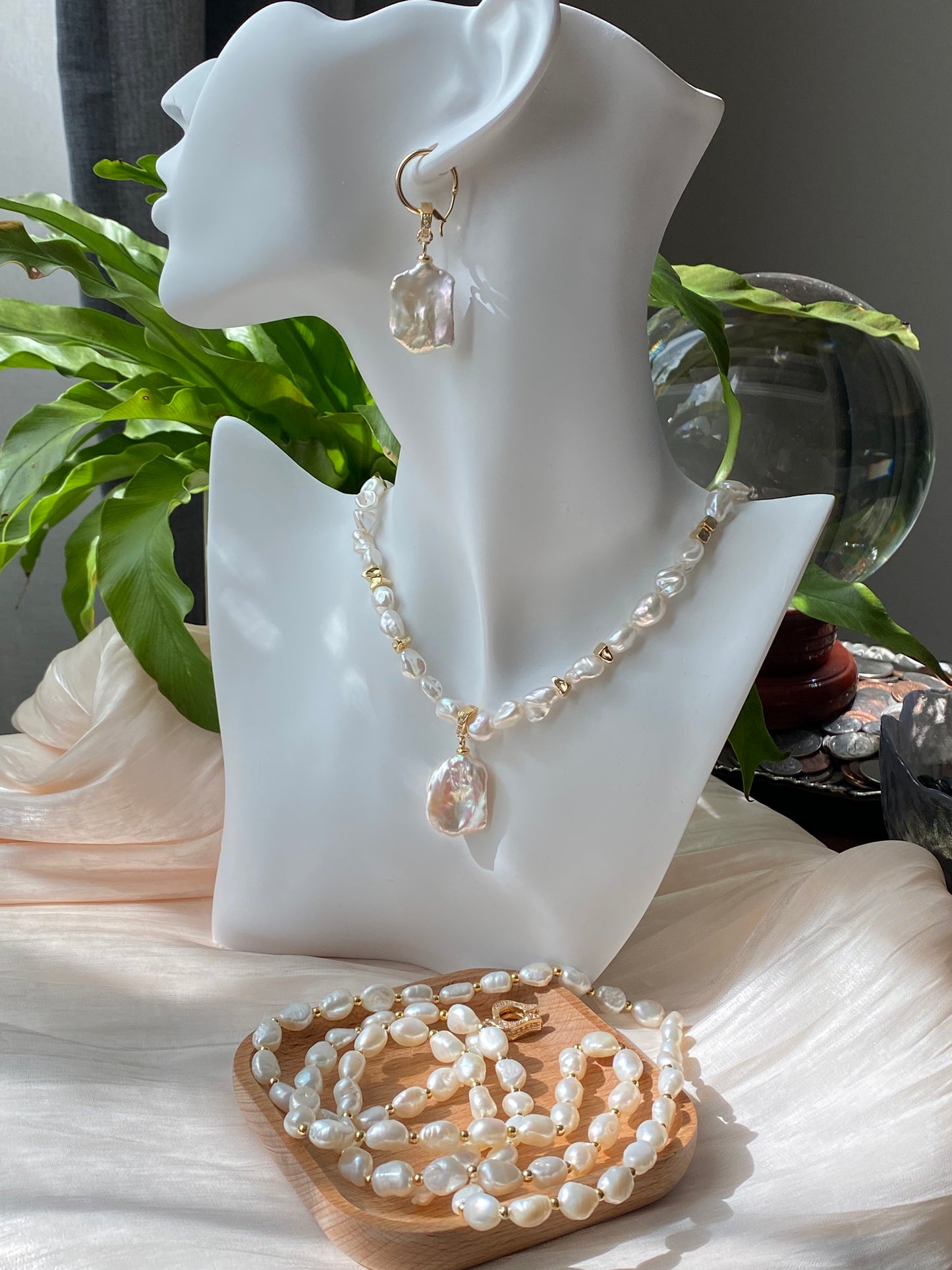 TOP GRADE big baroque Petal Pearl super shinning luster multiple use dangle earring,necklace pendant,gift for her,christmas gift