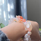 handcraft Natural flower agate-cherry blossom agate-sakura agate bunny flying rabbit bead bracelet