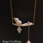Handmade Nature-Inspired Baroque Pearl Bird Pendant Necklace Unique Gift for Bird Lovers  Whimsical Forest Fairy Pearl Jewelry gift for her