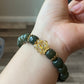 Green Jade and Titanium Rutilated Quartz Healing Bracelet – Balancing Energy Jewelry for Clarity and Wellness