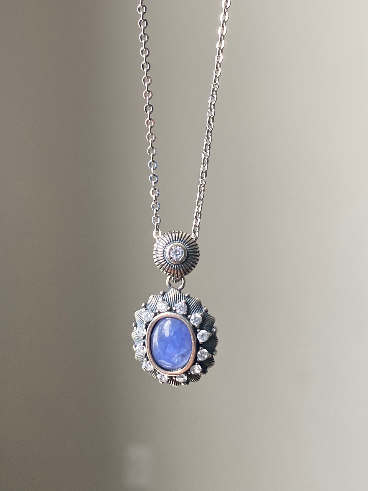 Elegant Natural Tanzanite and Sterling Silver Pendant Necklace - Timeless Luxury Accessory