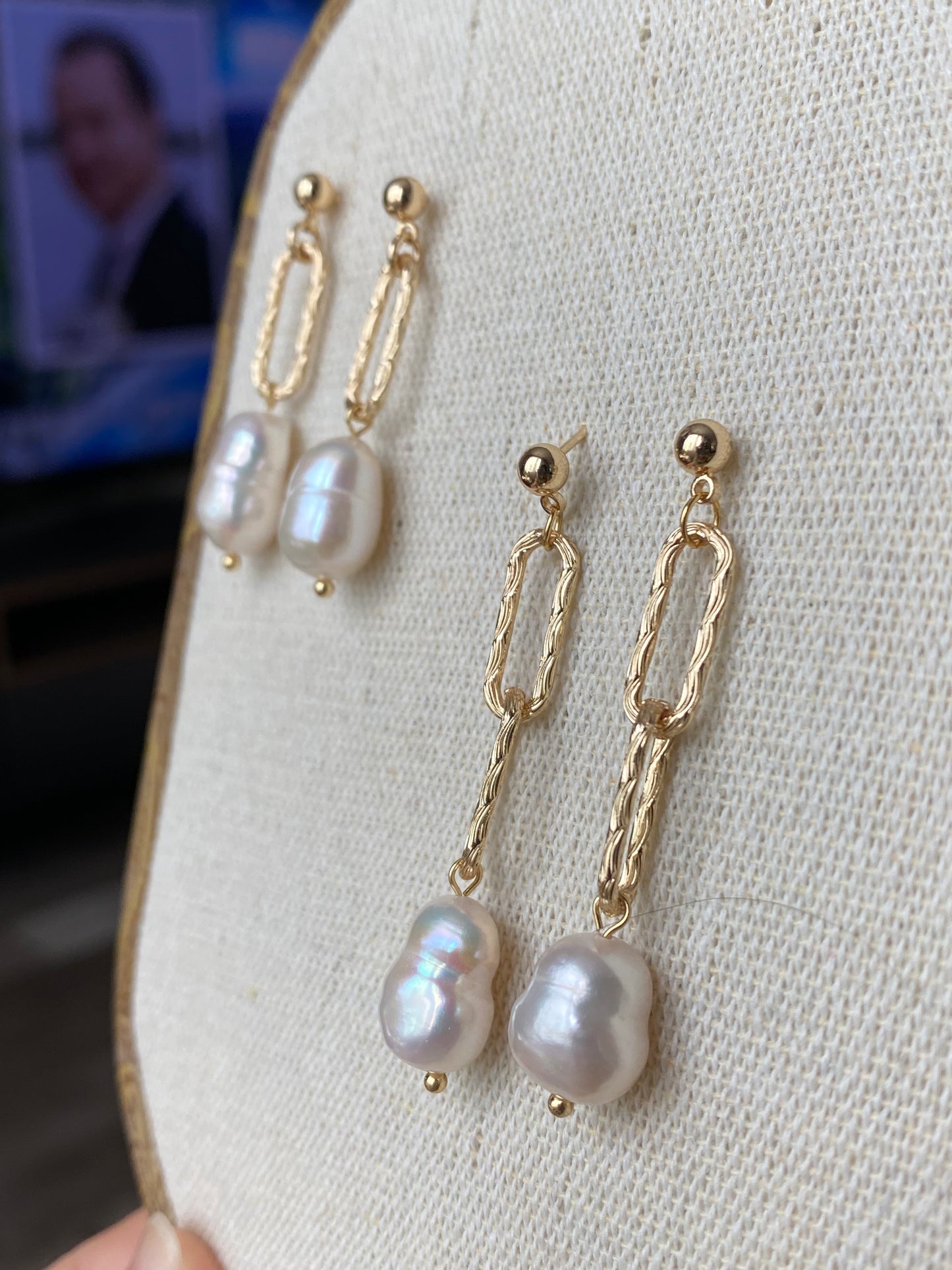 Natural baroque pearls 8 baroque dangle drop earring