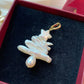 Rare found handmade natural baroque pearls christmas tree removable pendant,holiday gift