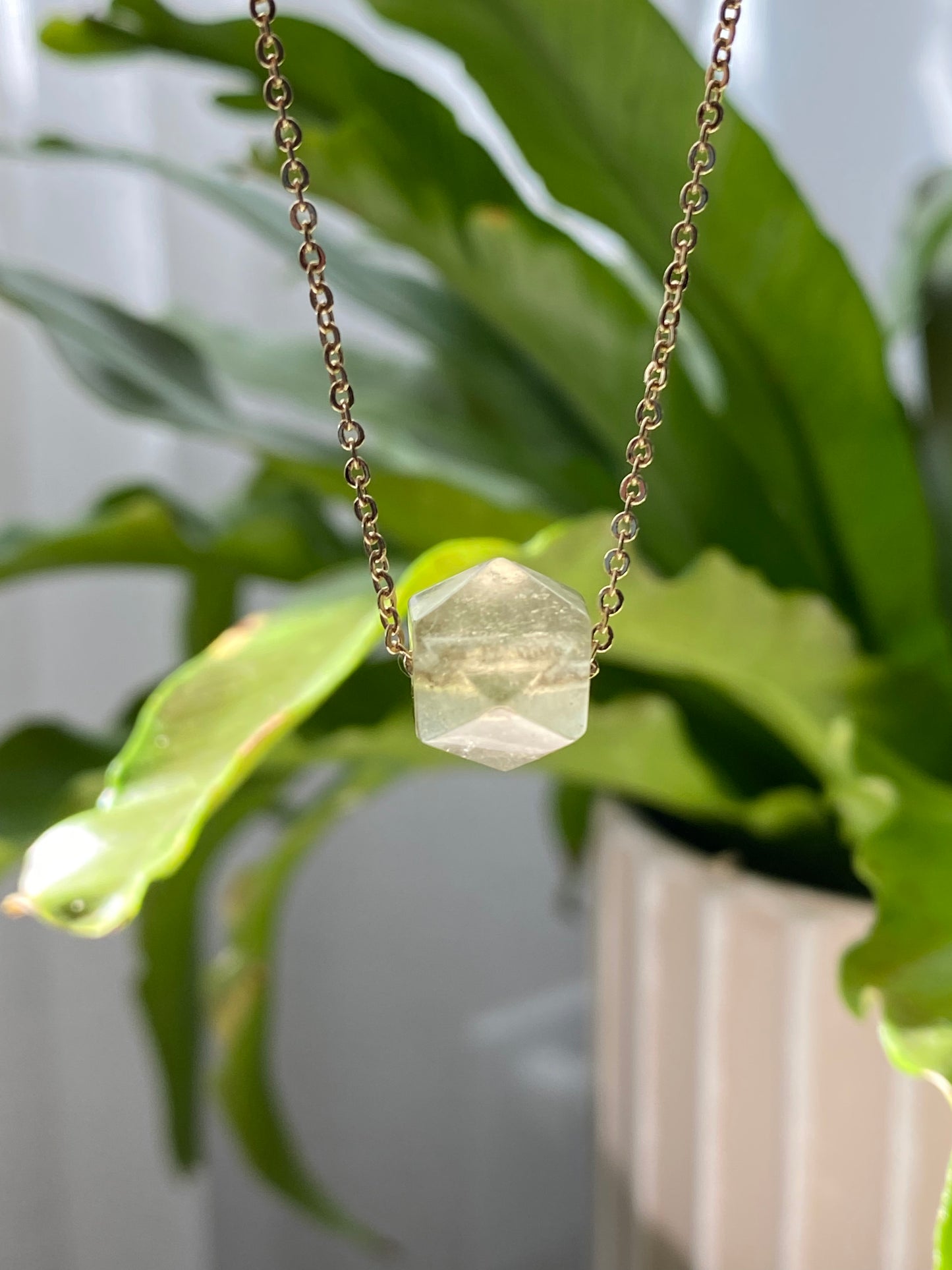 Libyan Desert Glass Tektite  Necklace - Energy Healing Crystal for Clarity & Protection