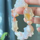 handcraft Natural flower agate-cherry blossom agate-sakura agate bunny flying rabbit bead bracelet