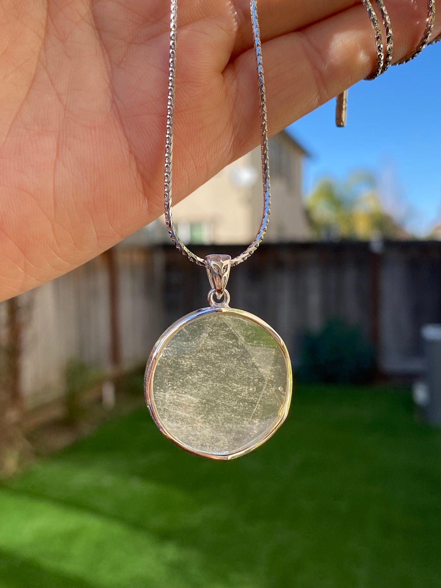 Natural Hand crafted Libyan Desert Glass Meteorite Pendant | Sterling Silver Faceted Healing Jewelry