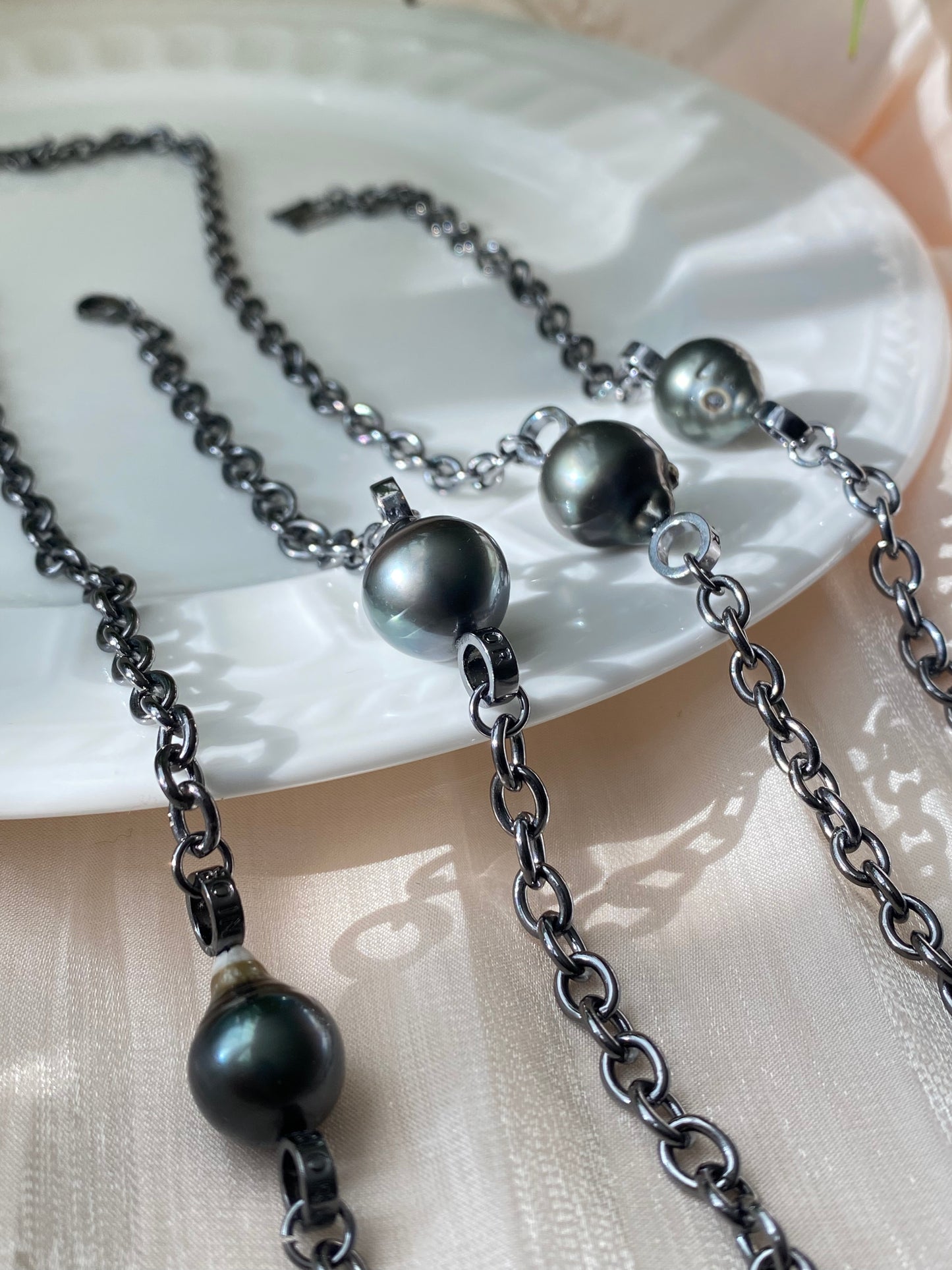 Best gift-Tahitian Black baroque Pearl Necklace and Bracelet multiple use Set dark aesthetic-anniversary gift,birthday gift