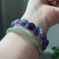 Heart shape cuty green purple fluorite gradient Handmade beads bracelet-Spiritual Healing and Self-Exploration