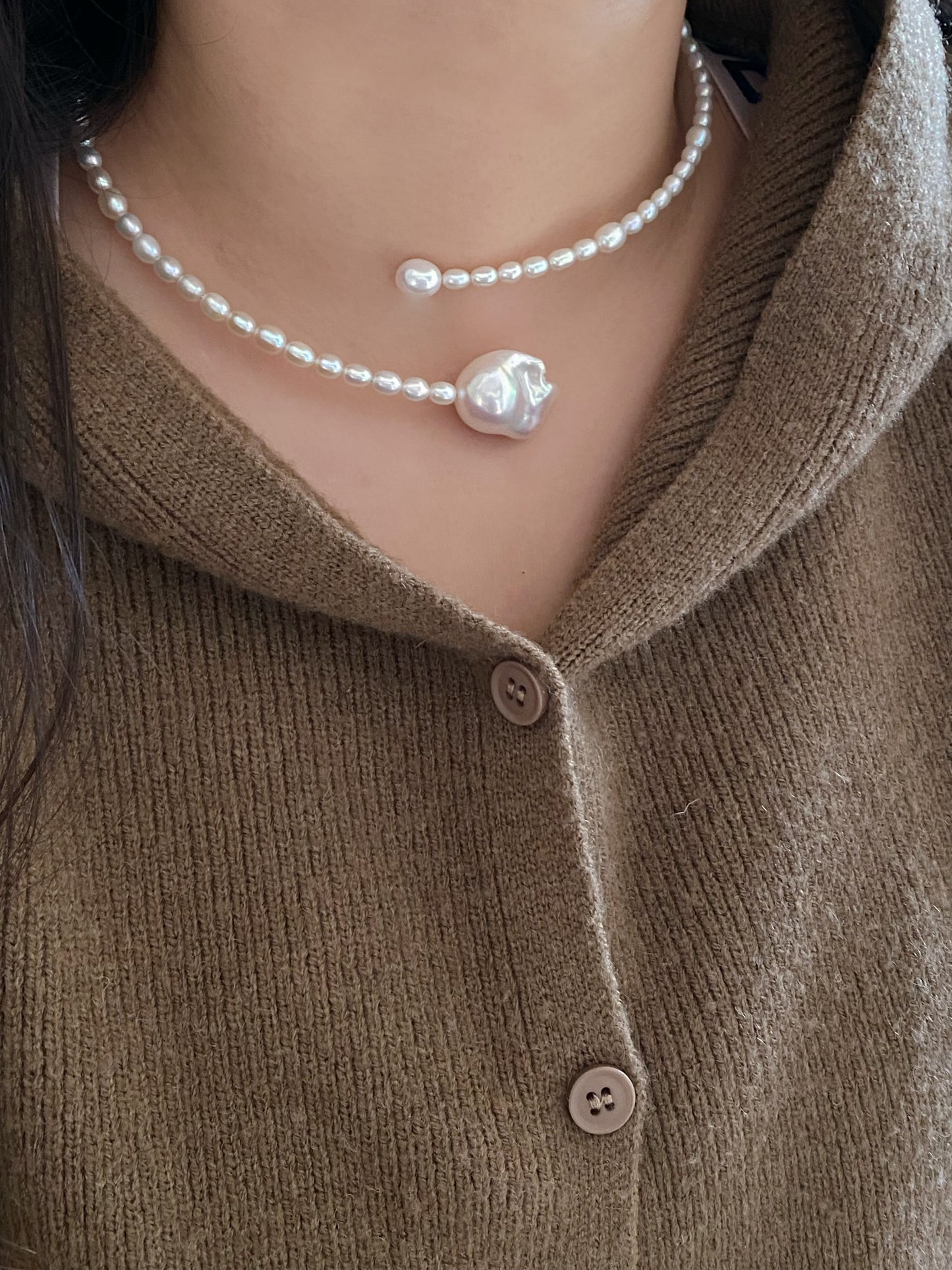 Starry Love Baroque Pearl adjustable Choker - Elegant Long-Distance Romance Jewelry