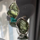 Handcrafted Sterling Silver Moldavite Ring and Necklace Pendant Genuine Moldavite Raw Crystal Pendant