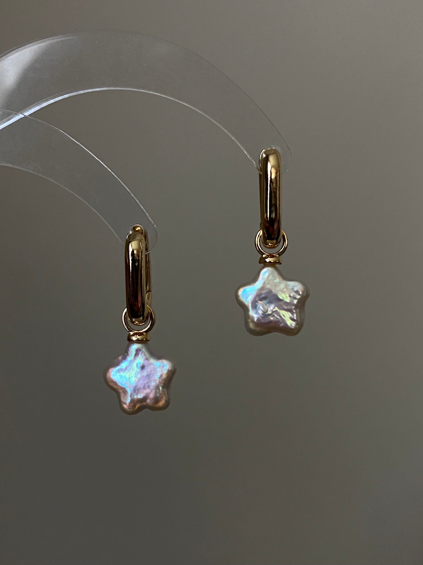 Freshwater pearls baroque star and moon shape studd dangle earring,multiple use pendant,gift for her,christmas gift