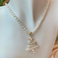 Rare found handmade natural baroque pearls christmas tree removable pendant,holiday gift