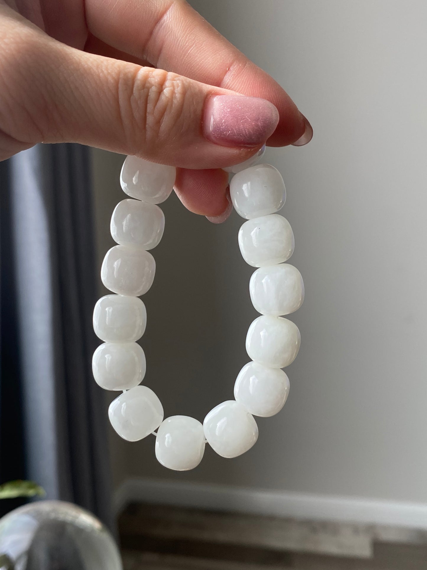 Natural Grade A Hetian White Jade Bracelet,Serenity & Healing Luxury Lucky Jewelry