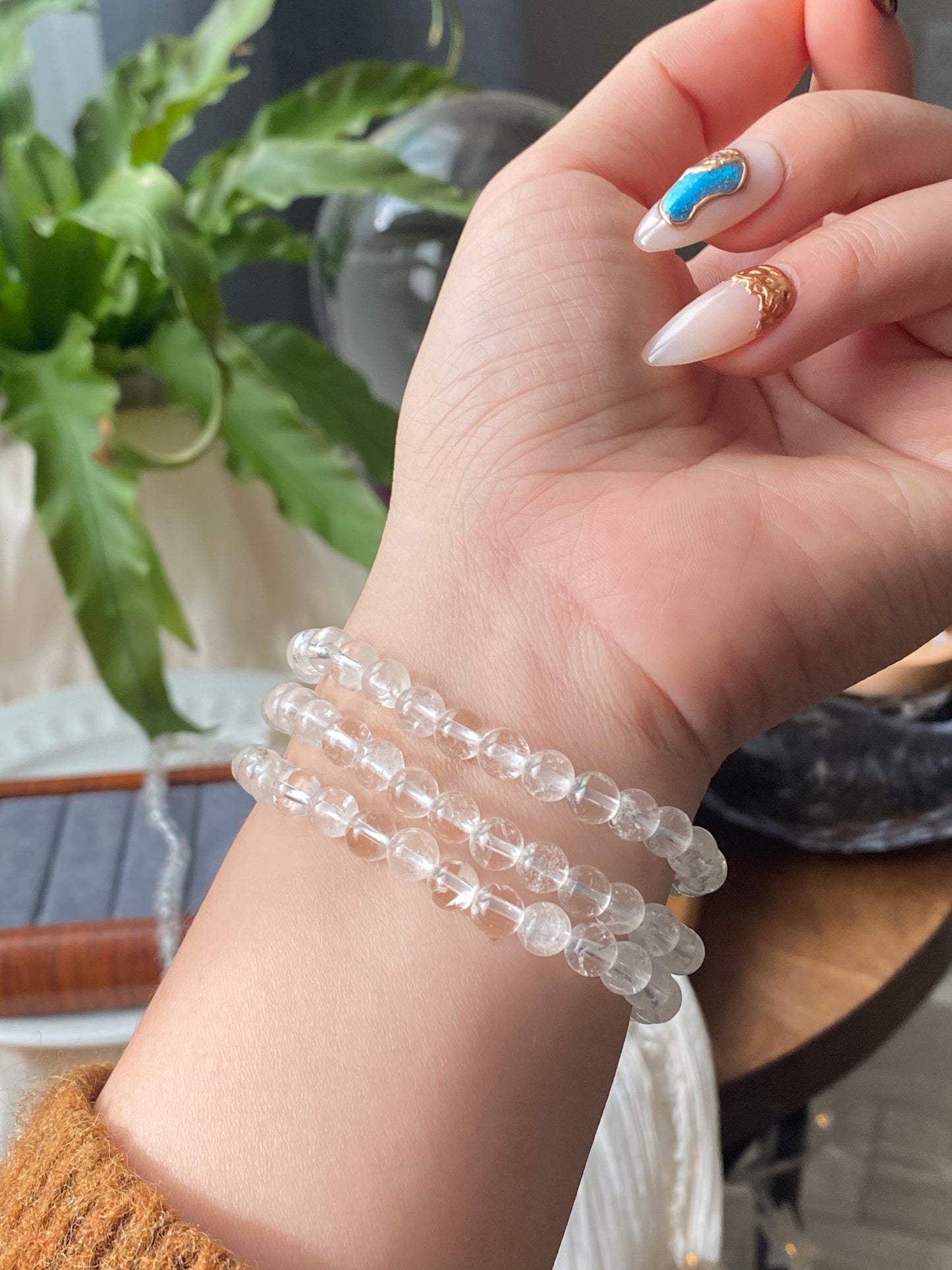 Natural Versatile Azeztulite smooth round Bracelet-Spiritual Awakening Stone for Meditation, Healing, and Transformation