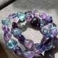 Heart shape cuty green purple fluorite gradient Handmade beads bracelet-Spiritual Healing and Self-Exploration