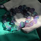 Heart shape cuty green purple fluorite gradient Handmade beads bracelet-Spiritual Healing and Self-Exploration