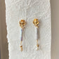 Natural Biwa/Pipa baroque stick freshwater pearl dangle Swaying Grace Rose Studs earring,best Valentine‘s gift’