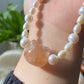 Natural handcraft flower agate kitty cat head with freshwater pearl necklace-Unique Gemstone Elegance