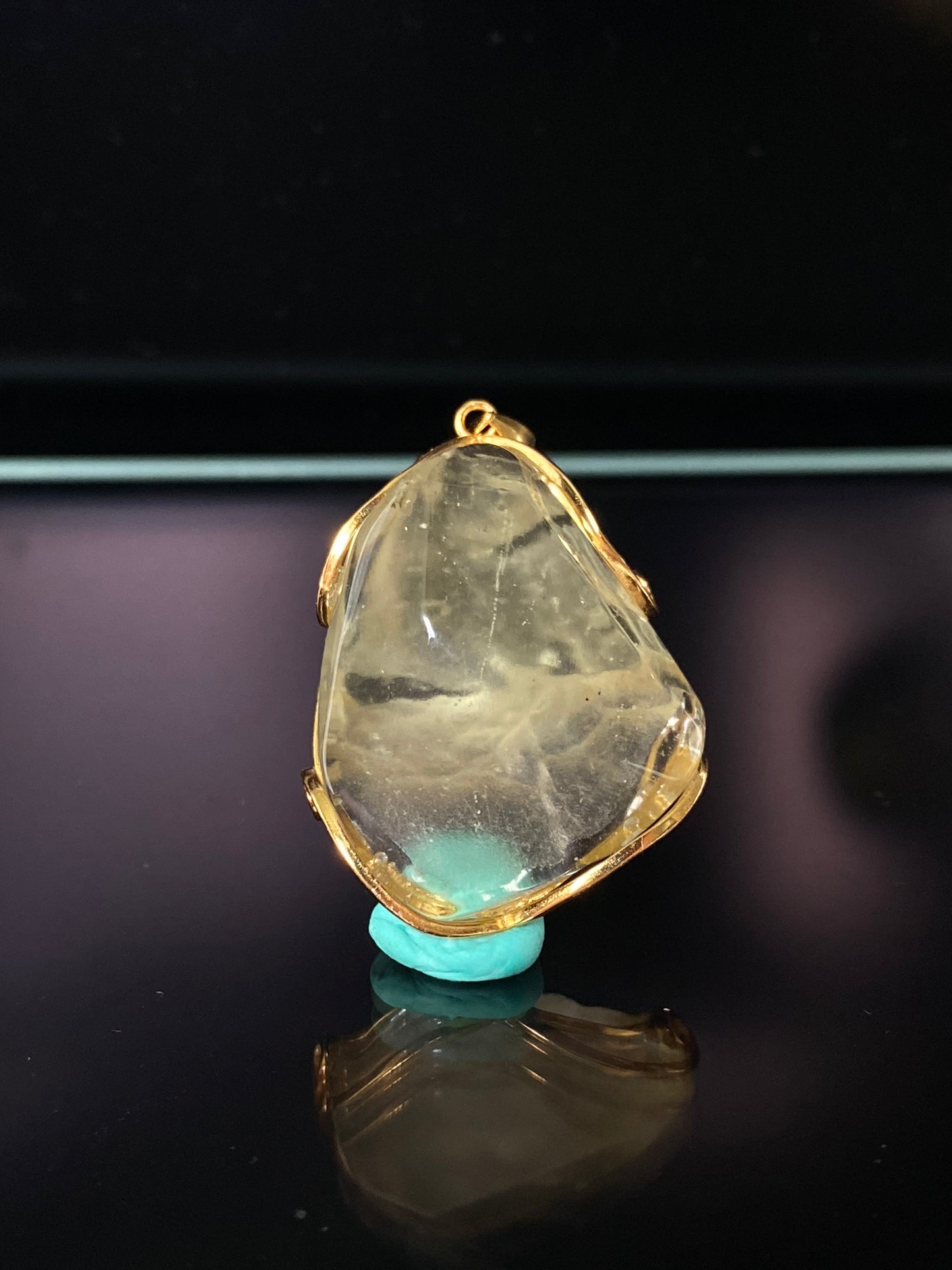 Hand Craft Libyan Desert Glass 925 Sterling Silver 18k Gold-Plated Handmade Pendant – Protection & Transformation Crystal